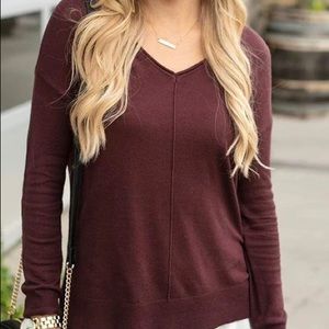 Grace & Lace Must Have Layering Sweater in Port